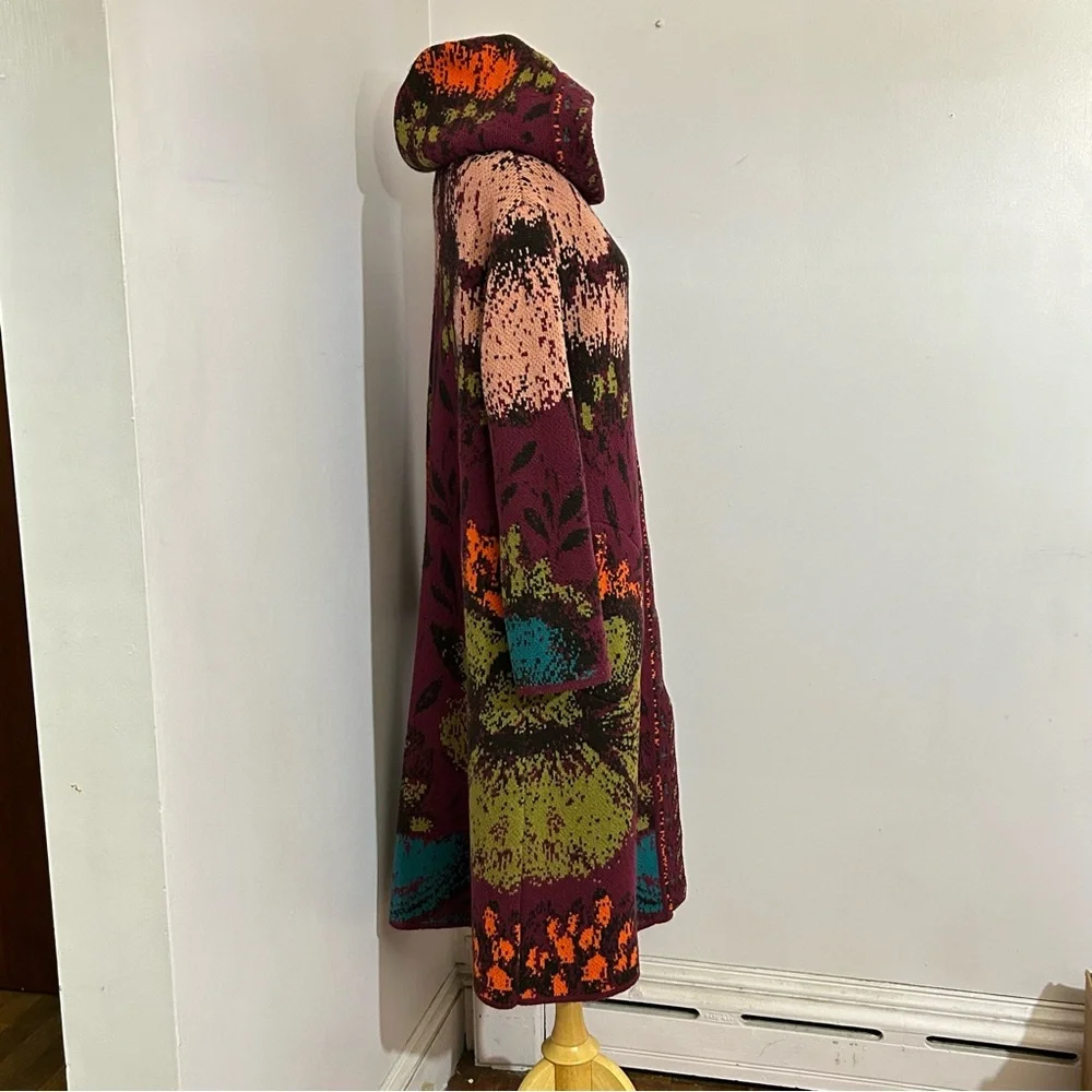 IVKO Floral Wool Cardigan Sweater Coat Large - Picture 10 of 14